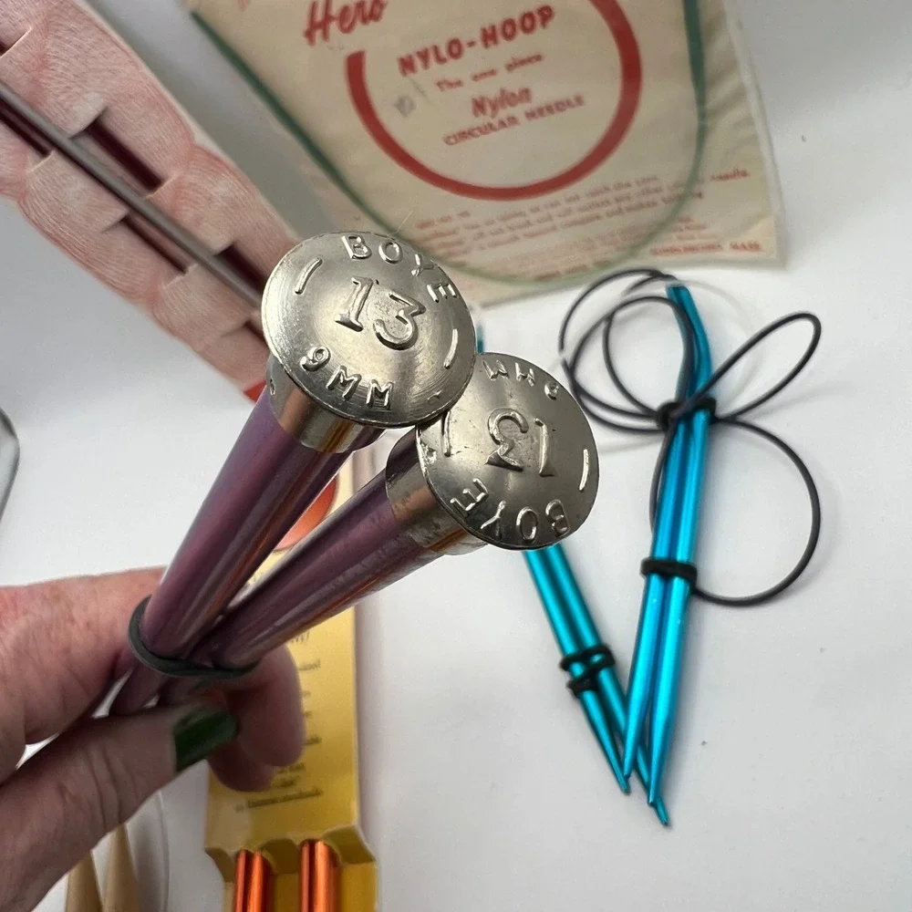 Knitting Needle Mixed Lot of 8 Circular Straight Vintage Modern DIY Crafting